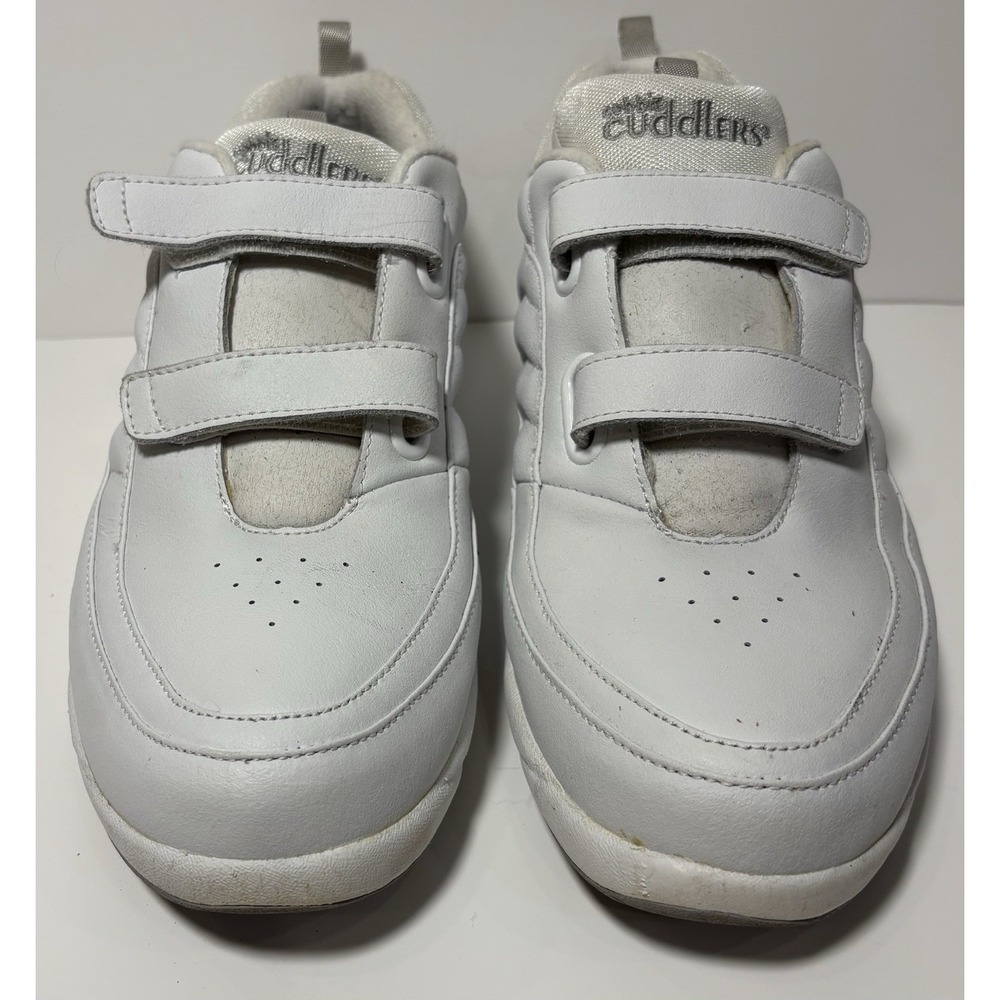 Cobbie Cuddlers Women's White Leather Double Hook Loop Walking Shoes 10W Wide